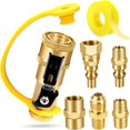 thumbnail image 1 of 7pcs Propane Quick Connect Fittings, 1/4" RV Shutoff Valve, and Versatile Adapter for Low Pressure Gas Appliances and RV Propane Q, 1 of 7