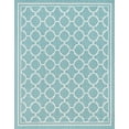 thumbnail image 3 of 9x12 Water Resistant, Large Indoor Outdoor Rugs for Patios, Front Door Entry, Entryway, Deck, Porch, Balcony | Outside Area Rug for Patio | Aqua, Geometric | Size: 8'9'' x 12'2'', 3 of 8