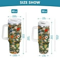 thumbnail image 6 of Yayeee 40oz Stainless Steel Tumbler with Straw and Handle Double-Wall Insulated Travel Water Bottle, Beige Floral Garden, 6 of 8