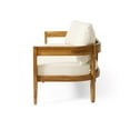 thumbnail image 5 of Christopher Knight Home Brooklyn Outdoor Acacia Wood 3-Seater Sofa with Water-Resistant Cushions by, 5 of 5