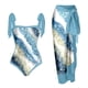 thumbnail image 1 of MKLEKYY Trajes De Baño Mujer Control Abdomen Women Vintage Abstract Floral Print 1 Piece Swimwear+1 Piece Cover Up Two Piece Vintage Print Swimsuit Monokini Bikini 2 Piece Swimsuits Two Piece 1544, 1 of 4