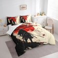 thumbnail image 3 of Castle Fairy Japanese Samurai Twin Bedding Sets 7-Piece for Kids Teens Adults,Black Red Maple Leaves Bedding Comforter Set Microfiber,Exotic Style Breathable Sheet Sets,Luxury Bedroom Decor, 3 of 8
