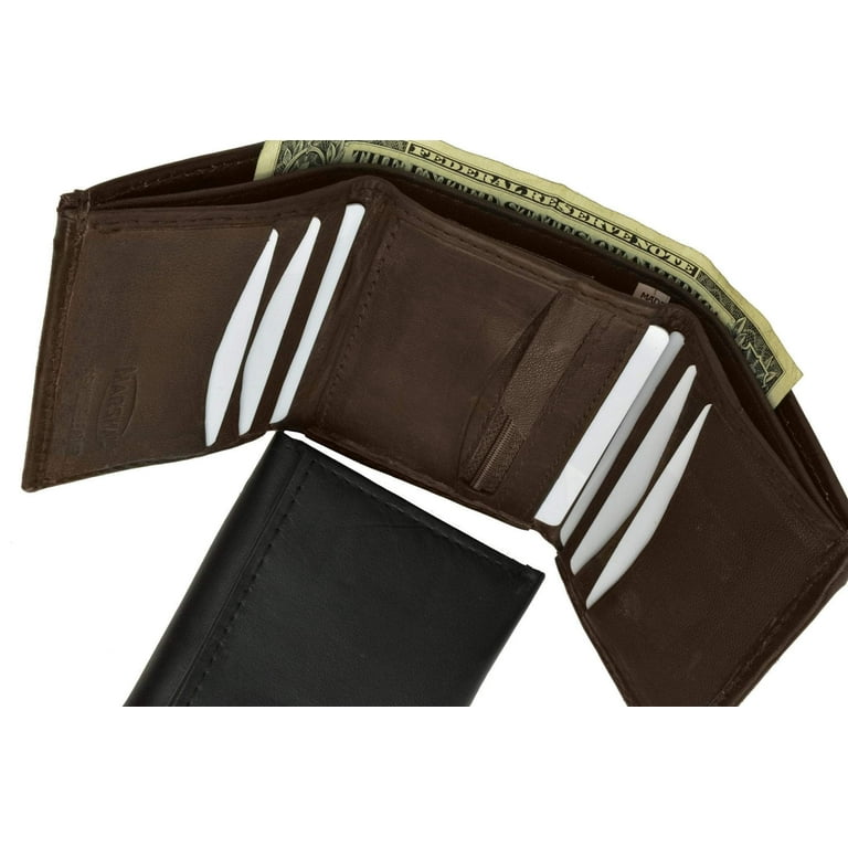 Trifold Lamb Leather Wallet W/Removable ID attached W/Hook