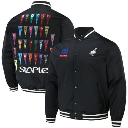 Men s NBA x Staple Black All Teams Pennant Woven Full-Snap Jacket