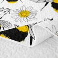thumbnail image 5 of Erosebridal Cute Bug Bee Quilt King,Transitional Sunflower Floral King Coverlet Set,Black Silver,3 Pieces,1 Bedspread and 2 Pillowcases, 5 of 7