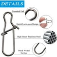thumbnail image 2 of OROOTL 100pcs Duo Lock Snap Black Stainless Steel Nice Snap Swivels Size 0#-8# Test:26LB-220LB, 2 of 6
