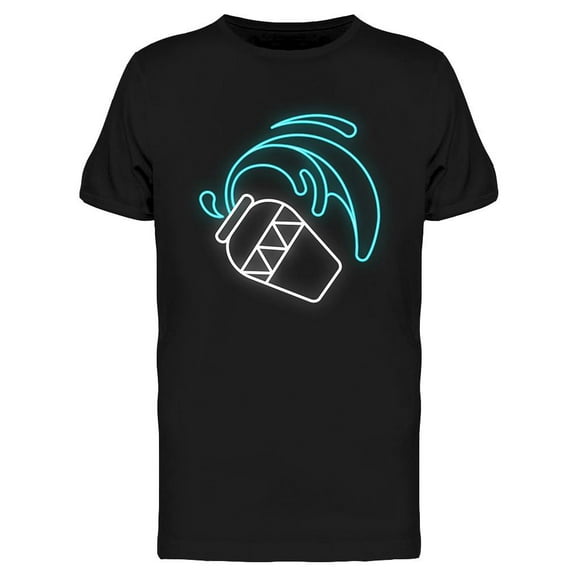 Aquarius Zodiac Sign Neon Design T-Shirt Men -Image by Shutterstock, Male XX-Large
