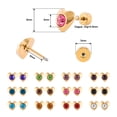 thumbnail image 5 of 12 Pairs Surgical Stainless Steel Flat Back Birthstone Cubic Zirconia Stud Earrings, Gold Plated Screw Back Round Star Heart Flower Hexagon Triangle CZ Stud Earrings Set, 5 of 8