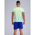 thumbnail image 6 of Sholeno Mens Soccer Jersey Short Sleeve Football T-shirt with Shorts Set Basketball Training Uniform Fluorescent Green L, 6 of 7