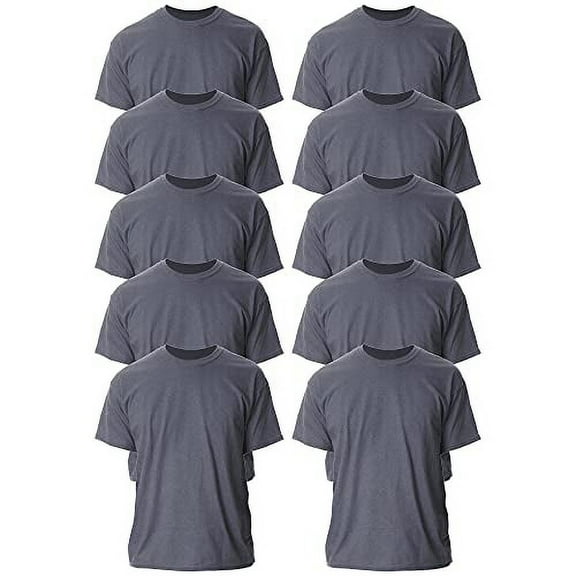 Gildan Men's Ultra Cotton T-Shirt, Style G2000, Dark Heather (10-Pack), Small