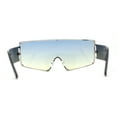 thumbnail image 4 of Oceanic Gradient Oversized Squared Shield Rimless Mob Sunglasses Silver Black Blue Green, 4 of 4