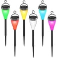 thumbnail image 1 of Solar Path Lights 6 Pack Solar Landscape Lights Solar Pathway Lights 7 Color Changing Outdoor Lights for Patio Walkway Lawn Yard and Driveway, 1 of 7
