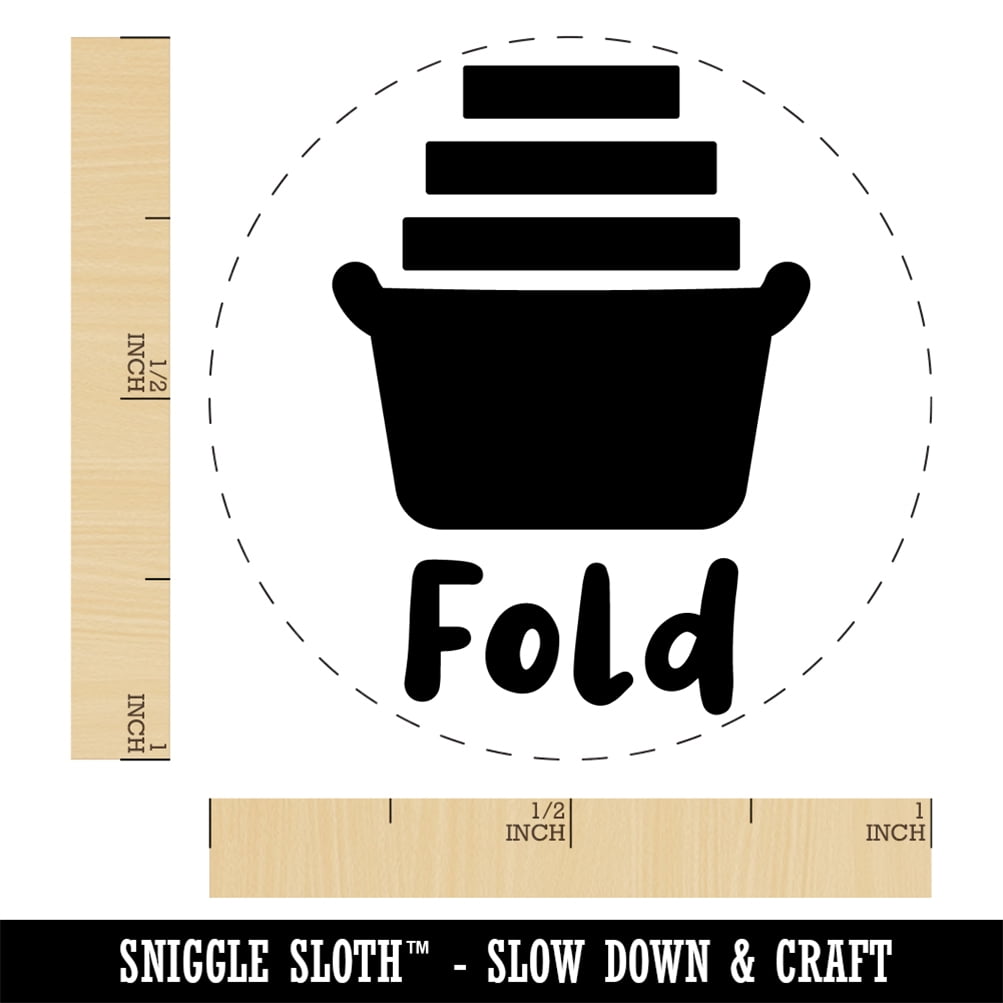 Laundry Basket Fold Self-Inking Rubber Stamp Ink Stamper - Black Ink - Medium 1 Inch