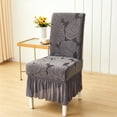 thumbnail image 2 of Fundas de poliéster jacquard para sillas de comedor, gruesas, elásticas, de una sola pieza, protectoras de asiento elásticas, estilo falda, plisadas, decorativas, para el hogar, la cocina, bodas,, 2 of 6