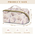 thumbnail image 4 of FORMRS Makeup Bag Travel Cosmetic Organizer for Women Fold Flat Zipper Pouch with Handle, Purple Watercolor Seashells, 4 of 8