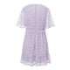thumbnail image 4 of SAYOO , vestido de chifón de verano para mujer, vestido informal de media manga con cuello en V y estampado de puntos de Color sólido para fiesta SAYOO  Moda, 4 of 9