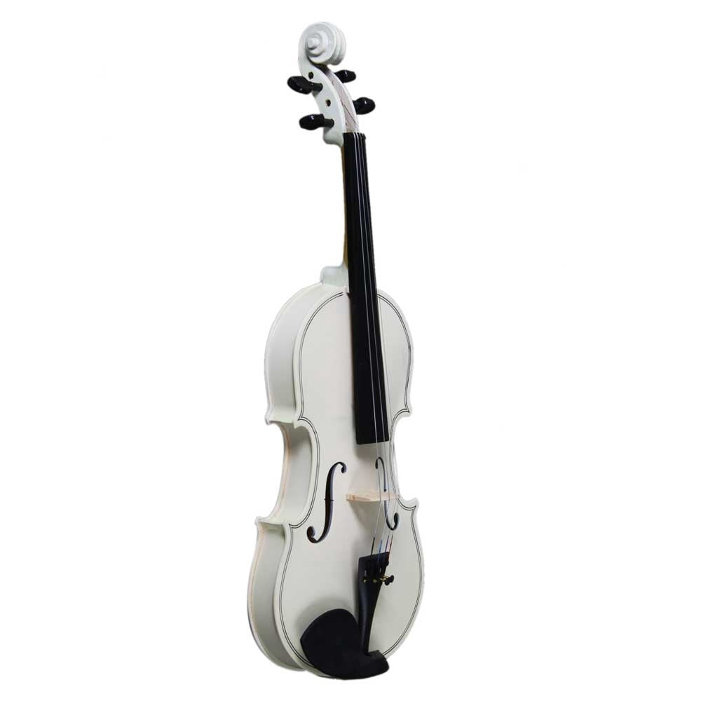 4/4 Full Size Acoustic Violin, Include Case, Bow & Rosin, Beginner Violin Starter Kit for Children Teens & Adults, White