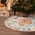 thumbnail image 5 of Sikiie Retro Floral Butterfly Nativity Christmas Tree Skirt, Jesus Christian Winter Holiday Tree Mat Decoration(30-48IN), 5 of 6