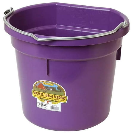 Little Giant 8 Qt Flatback Plastic Bucket Purple Pack of 2
