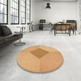 thumbnail image 4 of Ahgly Tapis Rond Lavable en Machine Intérieur Transitionnel Jaune Orange, 8 Pieds Rond, 4 of 7