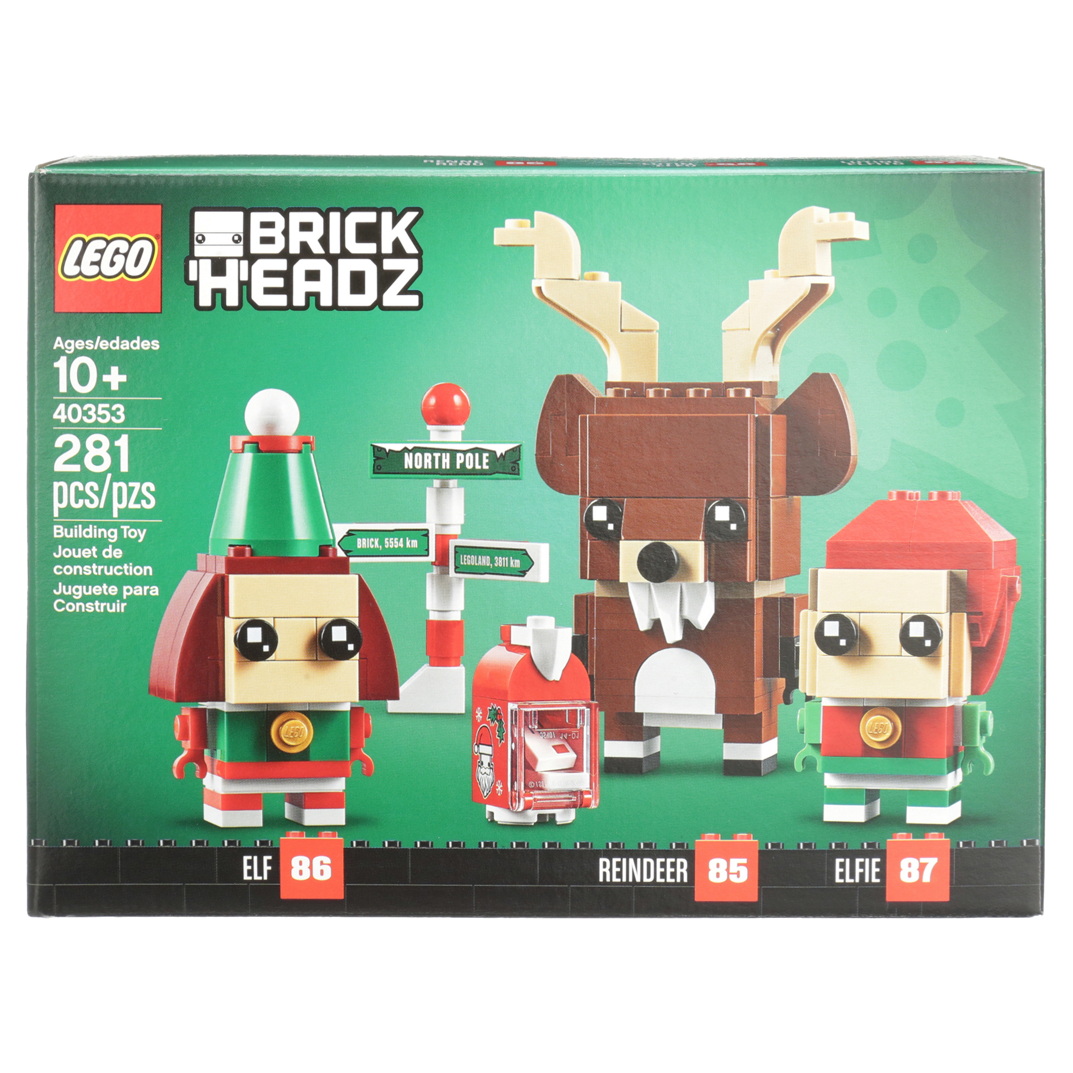 LEGO Brickheadz Reindeer, Elf and Elfie 40353 Building Toy (281 Pieces) - image 5 of 10