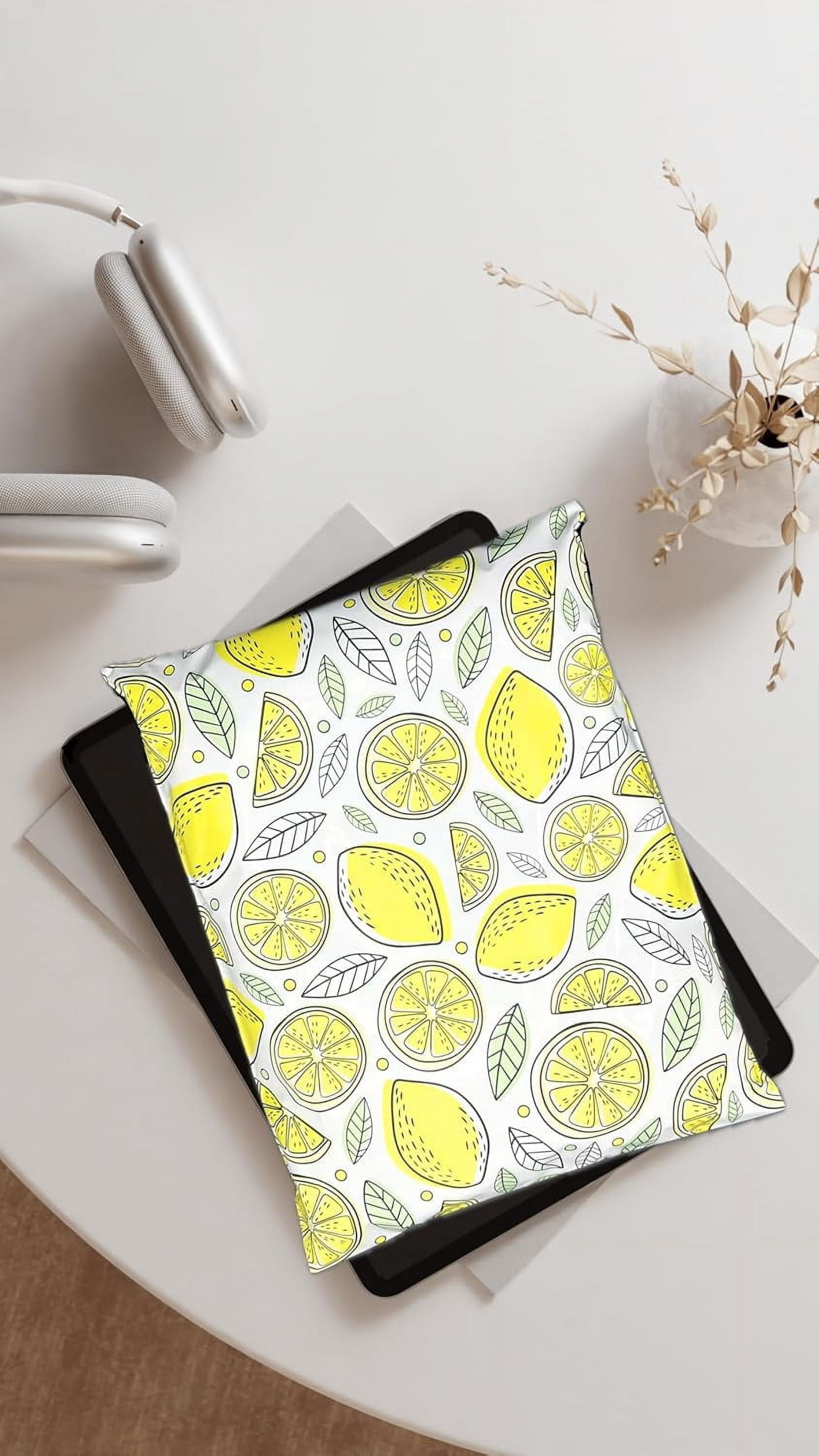 Hawk Poly Mailers 10x13 Cute Heavy Duty 3.15mil Self-Sealing Shipping Envelopes for Small Businesses Printed Waterproof Mailing Bags Tear Proof Fun Fruit Non Padded (Lucky Lemons 100 pack, 10x13)