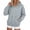 Gray, variant on Women's Lace Up Hoodie, Long Sleeve Pullover Hooded Sweatshirt with Kangaroo Pocket for Casual Everyday Wear
