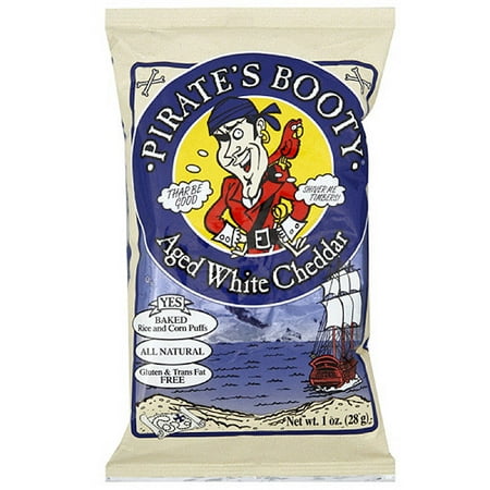 Pirate's Booty Aged White Cheddar Puffs Cheese Snacks, 1 oz (Pack of 24)