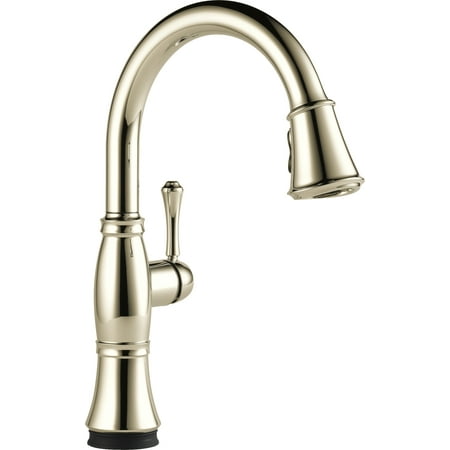 Pn Single Handle - Delta Cassidy Single Handle Pull-Down Kitchen Faucet with Touch2O and ShieldSpray Technologies, Polished Nickel
