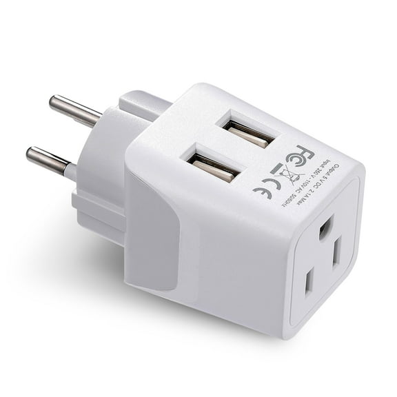Ceptics CTU-14 Israel, Palestine Travel Adapter Plug - Type H - Dual USB Device