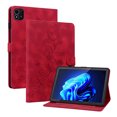 thumbnail image 2 of FJLBDE Étui pour Itel Pad 1 10.1 Pouces, Portefeuille Folio à Rabat en Cuir PU à Motif Floral Embossé avec Support, Rouge, 2 of 7