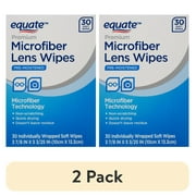 (2 pack) Equate Premium Microfiber Lens Wipes, 30 Count
