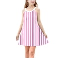 thumbnail image 2 of Stripe Dresses for Girls Cute Sleeveless Sundresses Size 4-15 Teens Kids Trendy Pullover Crewneck Loose Comfort Summer Beach Midi Dress, 2 of 8