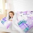 thumbnail image 2 of Homewish Cartoon Winter Snowman Queen Comforter Set for Kid, Santa Claus Gifts Bedding Sets, Dreamy Purple Christmas Reversible Bedding Comforter Set, Microfiber Bedroom Decor, 3 Pieces, 2 of 8