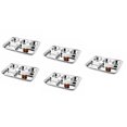 thumbnail image 1 of Silver Stainless Steel Sandwich Tray Set, 5 Pieces, Microwave Safe | Set Of 5 Individual Trays In 1 - Pack Of 5, 1 of 4