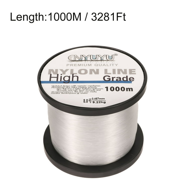 Uxcell 3281FT 20lb 8.0# Fluorocarbon Coated Monofilament Nylon Fishing Line  String Wire Clear 
