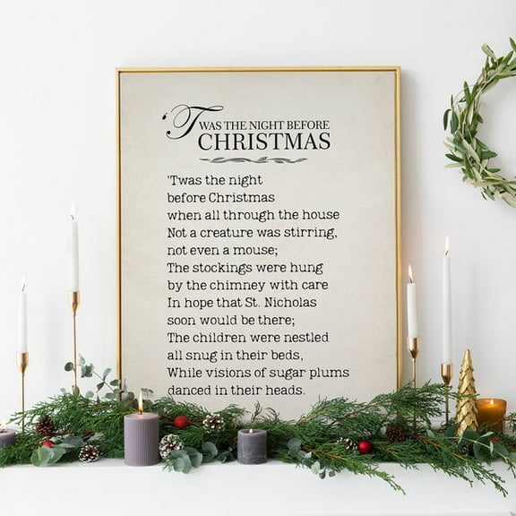 Twas The Night Before Christmas Wall Art, Christmas Sign, Vintage Book Page Print, Old Book Page Christmas Poster, Christmas Decor- Wall Art Print, 8x12 UNFRAMED