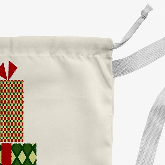 Simply Daisy Gift Wrapped 28 x 36 in Dark Green Laundry Bag