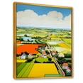 thumbnail image 2 of Designart "Farm Landscape With De Stijl Flair" Countryside Floater Framed Canvas Art Print, 2 of 5