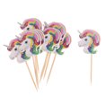 thumbnail image 4 of 30 Piezas Magical Unicorn Cupcake Topper Wooden Sticks Birthday Food Picks Sunnimix Unicorn Cupcake Topper, 4 of 8