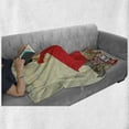 thumbnail image 6 of Vintage Woman Soft Flannel Fleece Throw Blanket, 1950's Style Girl in Red Dress in Front of a Traditional Street Background, Cozy Plush for Indoor and Outdoor Use, 50" x 70", Multicolor, by Ambesonne, 6 of 6