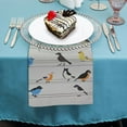thumbnail image 4 of Qinduosi Cloth Napkins Printed Dinner Napkins Perfect for Parties Dinners Weddings Cocktail Christmas Napkins Cloth Small Birds On The Rope 6 PCS, 4 of 7