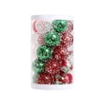 thumbnail image 1 of Inteprter Adornos navideños vibrantes Bolas Decoraciones festivas Adornos de bolas navideñas brillantes Kits de decoración para fiestas Rojo Verde Blanco, 1 of 6