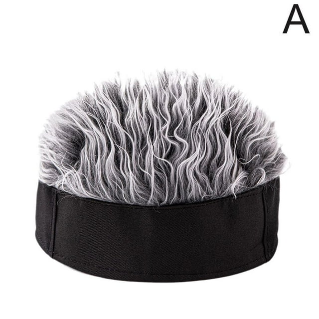 Bonnet Hip Hop avec Faux Cheveux Épineux pour Hommes Femmes Perruque Courte Rétro