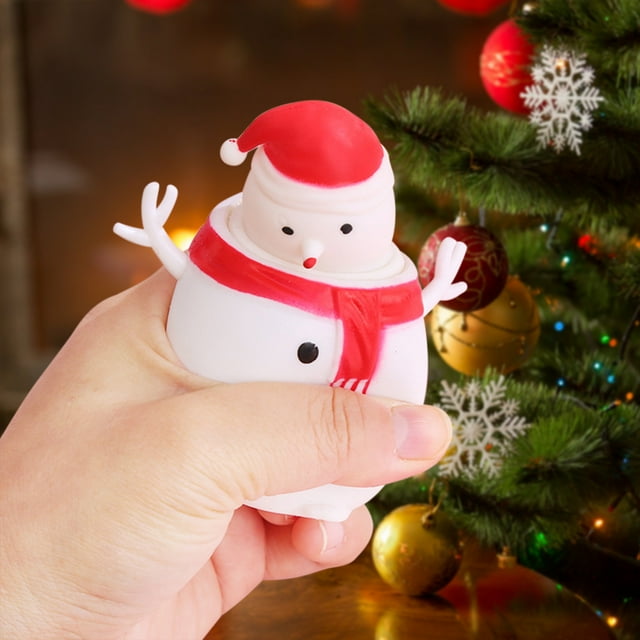 HWRETIE Vaso Despresurizador Con forma De Muñeco De Nieve Navideño Juguete Antiestrés Con Pellizcos Para La Temporada Navideña, Una Gran Idea Para Regalar