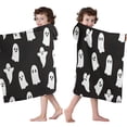 thumbnail image 4 of Black Halloween Ghosts Hooded Bath Towel，50"x30" for Ages 3 To 12 Kids, Quick Dry Lightweight Soft Microfiber Hood Beach Towel Cover Up for Kids, 4 of 7