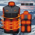 thumbnail image 2 of DODADAWANJ Men's Heated Vest USB Power Supply Electric Heating Vests 9 Heating Zones Stand Collar Big and Tall Heated Jacket Winter Outdoor Warm Heated Coats No Battery L, 2 of 9