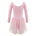 thumbnail image 2 of MSemis Kids Girls Long Sleeve Ballet Leotard with Tutu Skirts Dance Dress Ballerina Outfits, 2 of 7