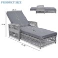 thumbnail image 6 of Outdoor Chaise Lounge Chairs with Cushion, Segmart Rattan Patio Furniture Set of 2 with Side Table, Wicker Recliner with Adjustable Backrest & Pillow, Max Weight 600 lbs, Dark Gray, 6 of 7