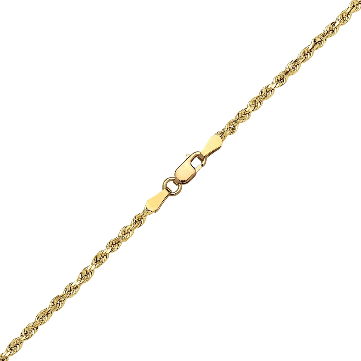 10 K 2.5MM HOLLOW ROPE CHAIN 30"